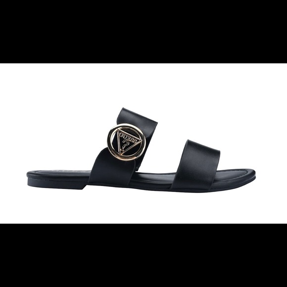 Guess Flat Lowered Double Band Slide Sandals - Picture 2 of 3